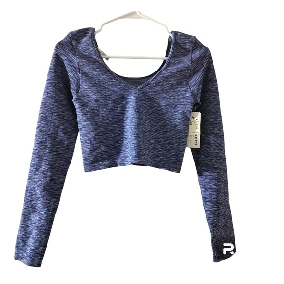 New Aeropostale Women's Purple Crop Top Long Sleeve Size M - Picture 1 of 10